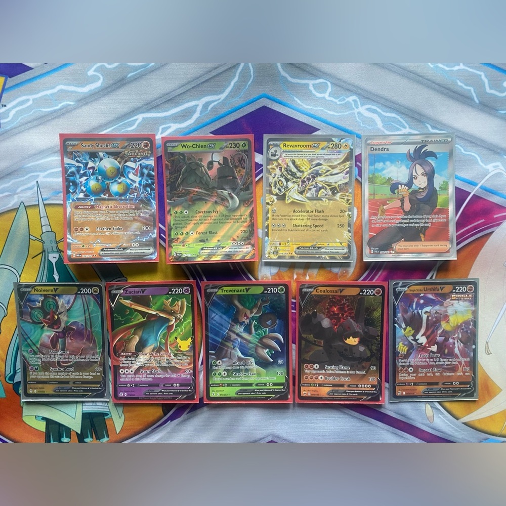 *SOLD* Lot Of 9 Pokemon Cards - EX’s, V’s, Full Art